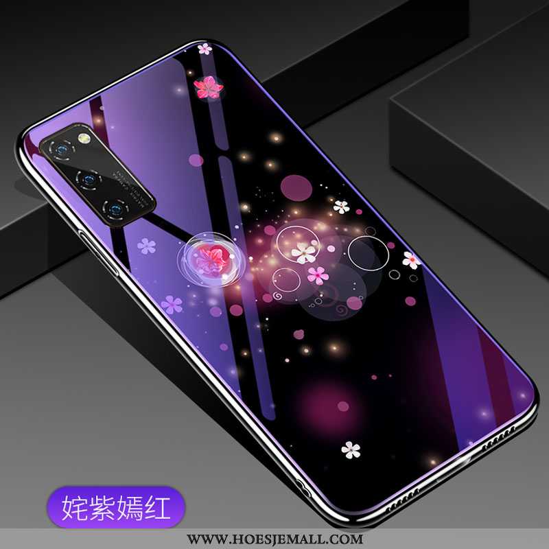 Hoesje Honor View30 Glas Hanger Chinese Stijl Hoes Super Mini Siliconen Blauwe