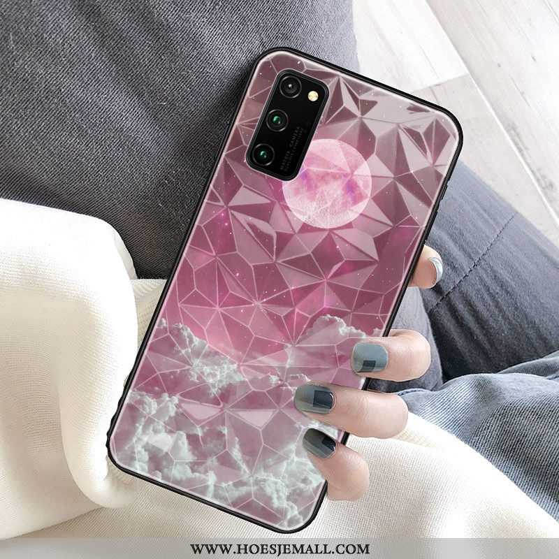 Hoes Honor View30 Pro Bescherming Roze Hoesje Planeet Purper Mobiele Telefoon