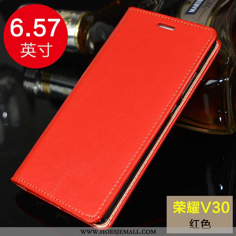 Hoesje Honor View30 Pro Siliconen Bescherming Mobiele Telefoon Folio Anti-fall Koe Bruin