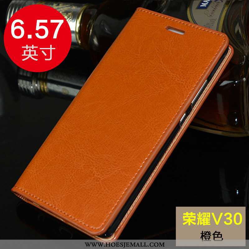 Hoesje Honor View30 Pro Siliconen Bescherming Mobiele Telefoon Folio Anti-fall Koe Bruin