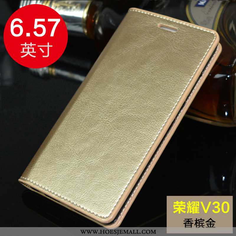 Hoesje Honor View30 Pro Siliconen Bescherming Mobiele Telefoon Folio Anti-fall Koe Bruin