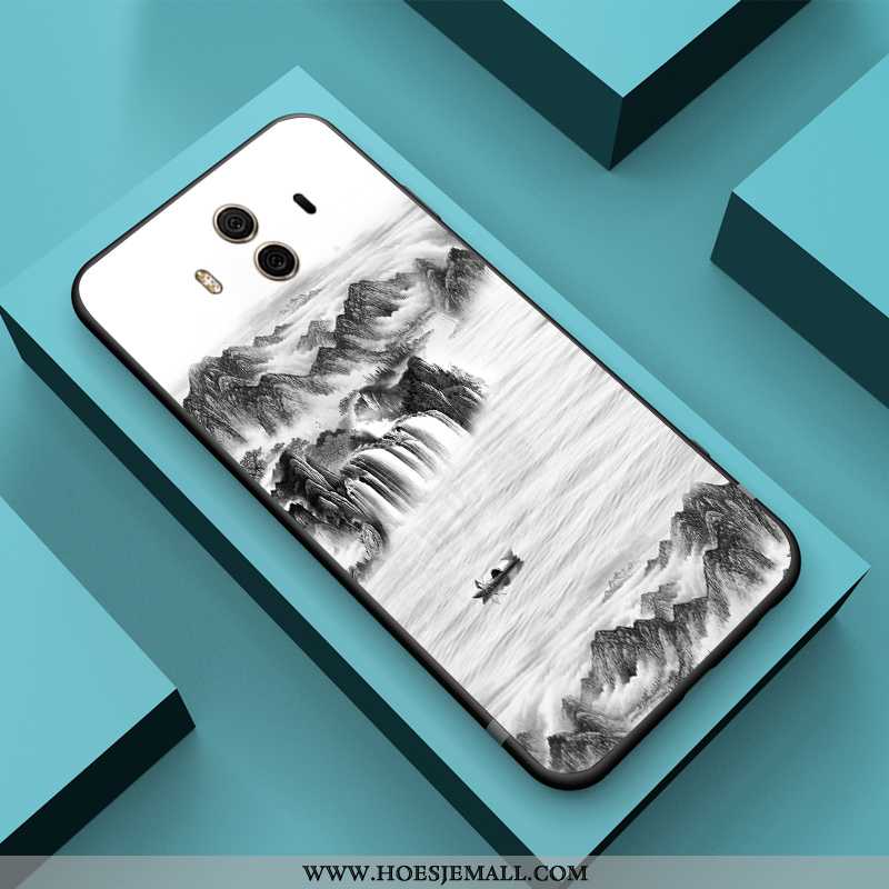 Hoes Huawei Mate 10 Reliëf Trend Anti-fall Hoesje Scheppend Wind Blauwe