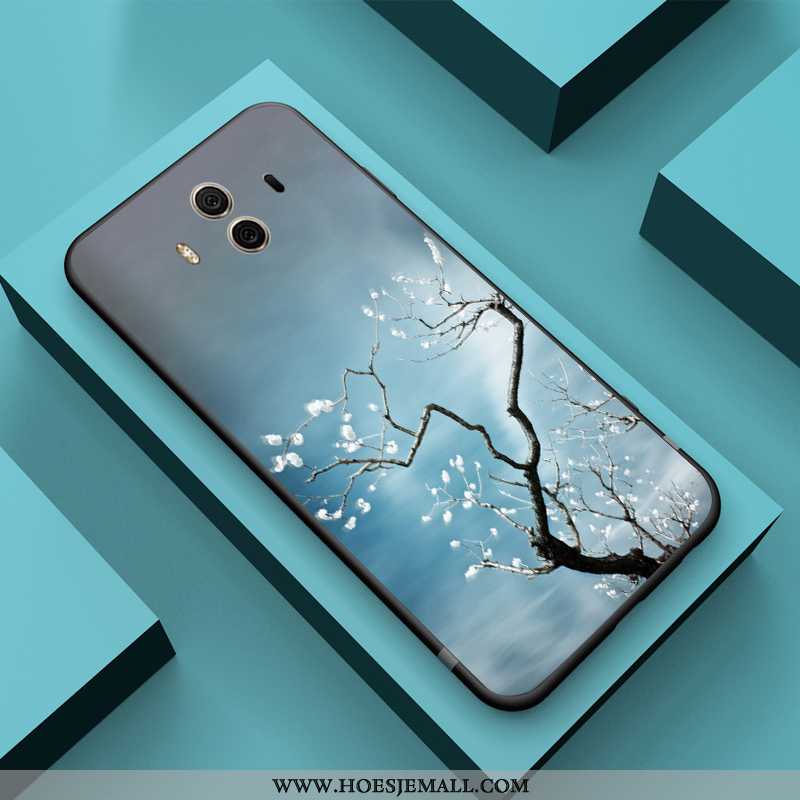 Hoes Huawei Mate 10 Reliëf Trend Anti-fall Hoesje Scheppend Wind Blauwe