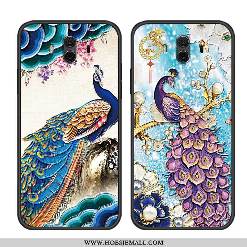 Hoesje Huawei Mate 10 Zacht Siliconen Vintage Purper Etnische All Inclusive Chinese Stijl