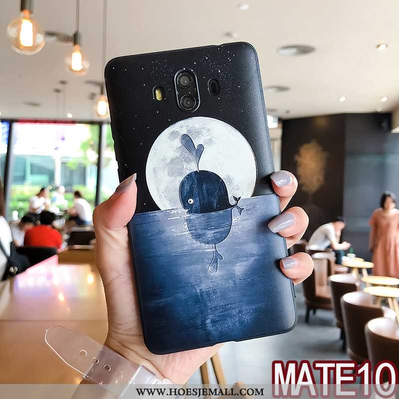 Hoes Huawei Mate 10 Reliëf Trend Mobiele Telefoon All Inclusive Lovers Hanger Persoonlijk Blauwe