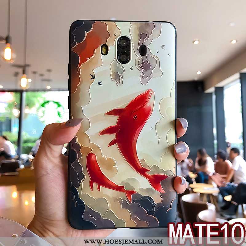 Hoes Huawei Mate 10 Reliëf Trend Mobiele Telefoon All Inclusive Lovers Hanger Persoonlijk Blauwe