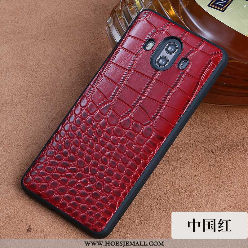 Hoesje Huawei Mate 10 Leer Leren Wijnrood High End Pas All Inclusive Anti-fall Bordeaux