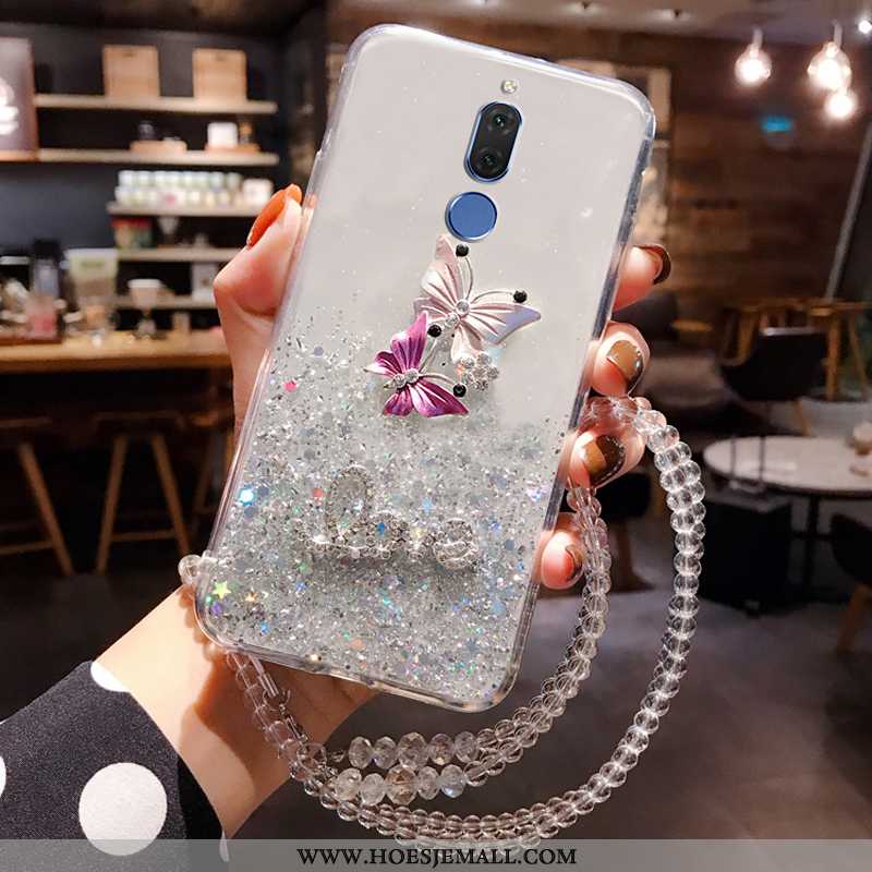 Hoesje Huawei Mate 10 Lite Strass Scheppend Hoes Roze Zacht Blauw Blauwe