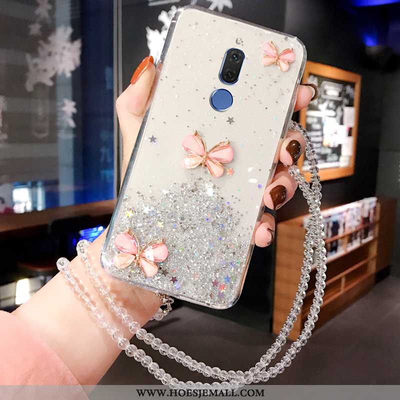 Hoesje Huawei Mate 10 Lite Strass Scheppend Hoes Roze Zacht Blauw Blauwe