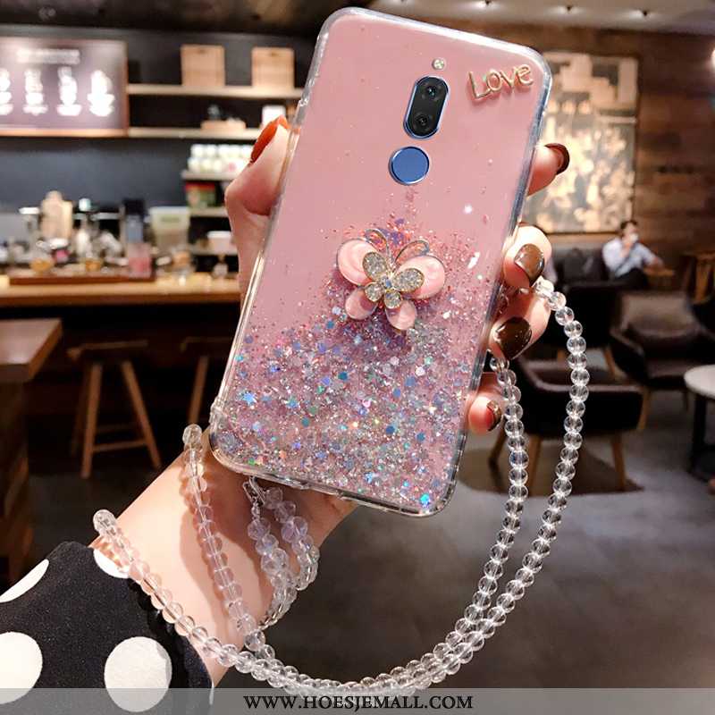 Hoesje Huawei Mate 10 Lite Strass Scheppend Hoes Roze Zacht Blauw Blauwe