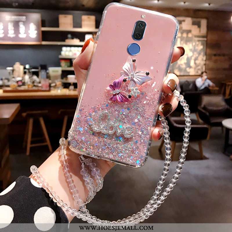 Hoesje Huawei Mate 10 Lite Strass Scheppend Hoes Roze Zacht Blauw Blauwe