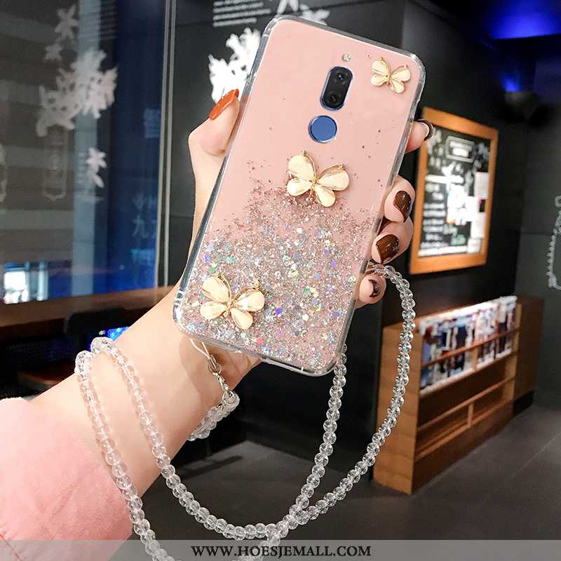 Hoesje Huawei Mate 10 Lite Strass Scheppend Hoes Roze Zacht Blauw Blauwe