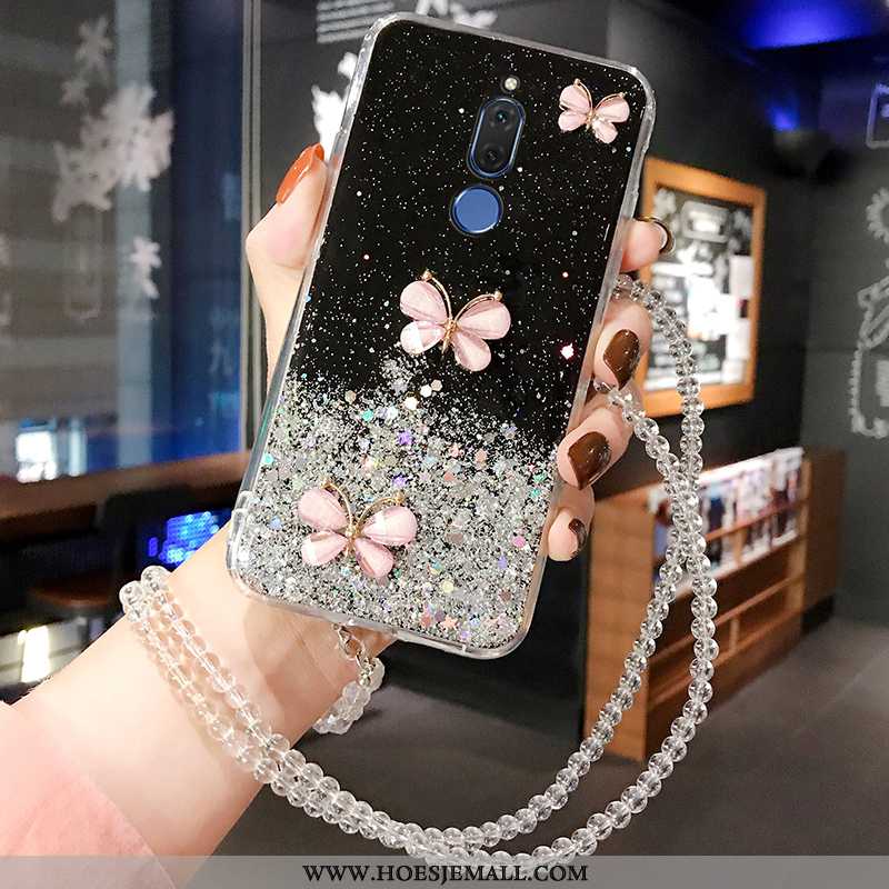 Hoesje Huawei Mate 10 Lite Strass Scheppend Hoes Roze Zacht Blauw Blauwe