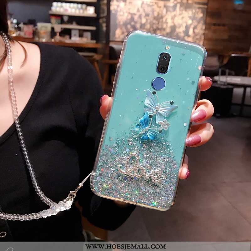 Hoesje Huawei Mate 10 Lite Strass Scheppend Hoes Roze Zacht Blauw Blauwe