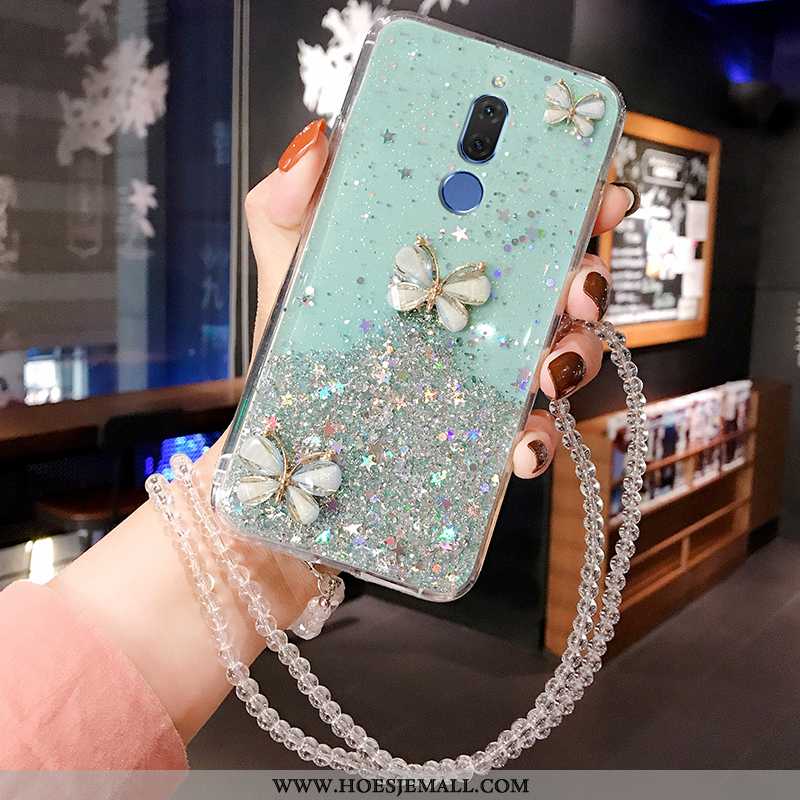 Hoesje Huawei Mate 10 Lite Strass Scheppend Hoes Roze Zacht Blauw Blauwe