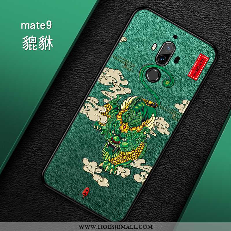 Hoesje Huawei Mate 10 Pro Leer Trend Super Reliëf Anti-fall Mobiele Telefoon Groen