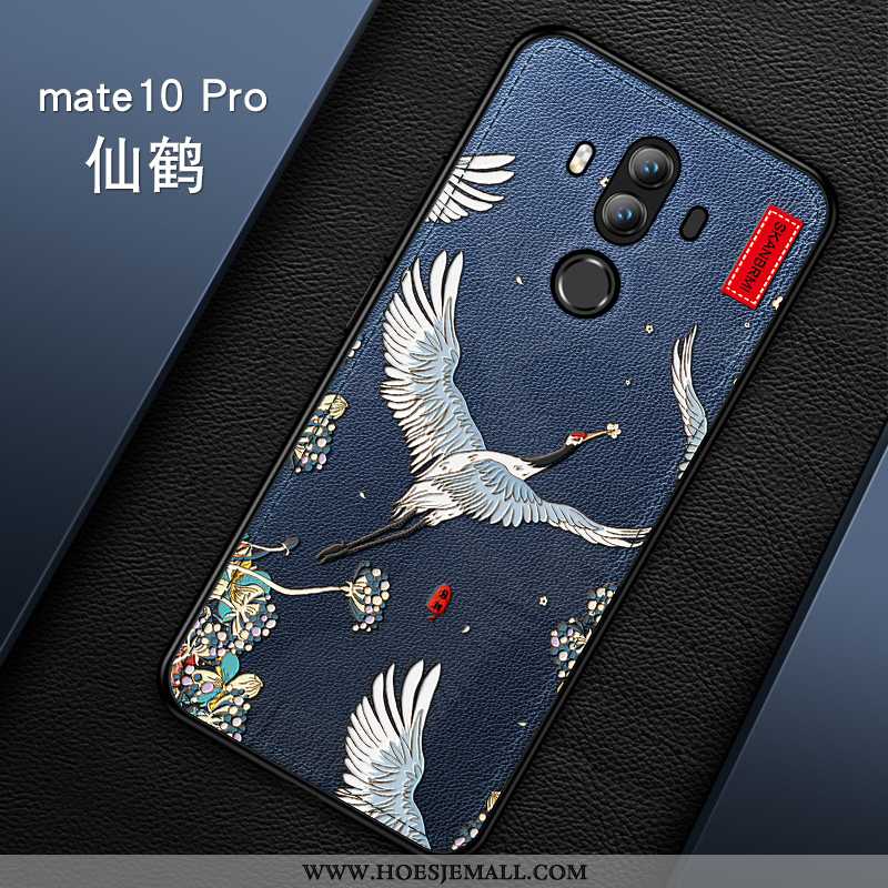 Hoesje Huawei Mate 10 Pro Leer Trend Super Reliëf Anti-fall Mobiele Telefoon Groen