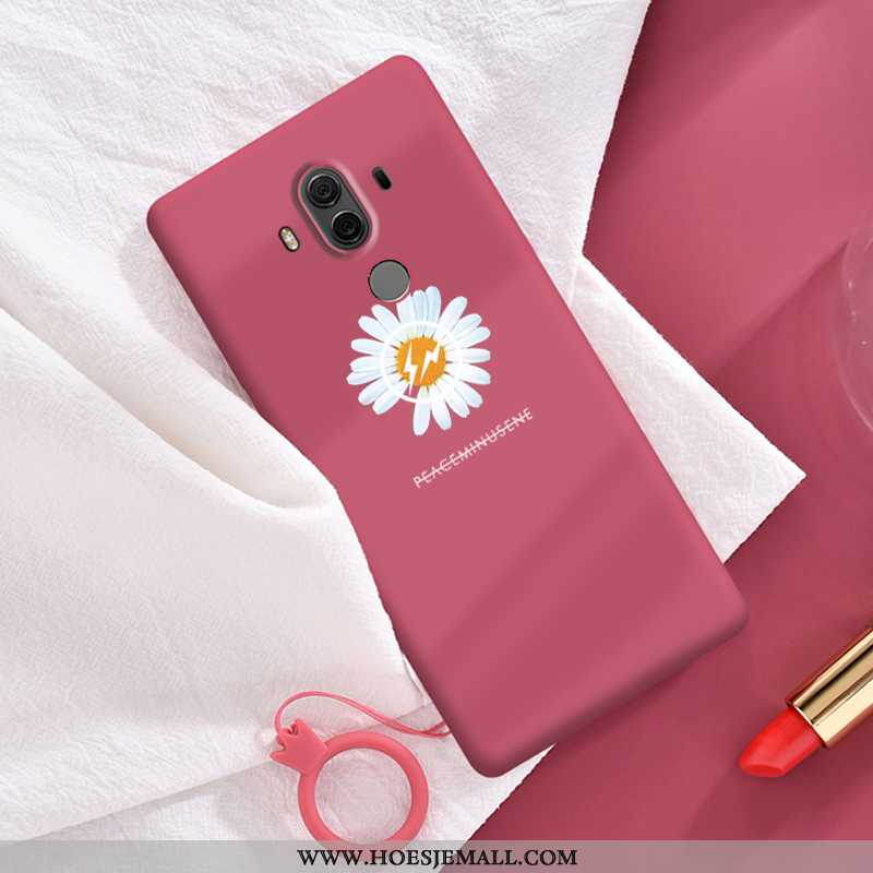 Hoes Huawei Mate 10 Pro Trend Siliconen Lovers Madeliefjes Hoesje Eenvoudige Persoonlijk Rood