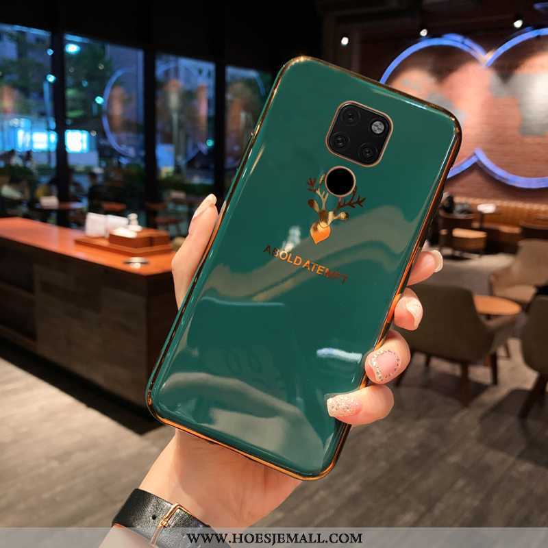 Hoesje Huawei Mate 20 Siliconen Bescherming Skärmskydd Dun Tempereren Licht Hoes Blauwe