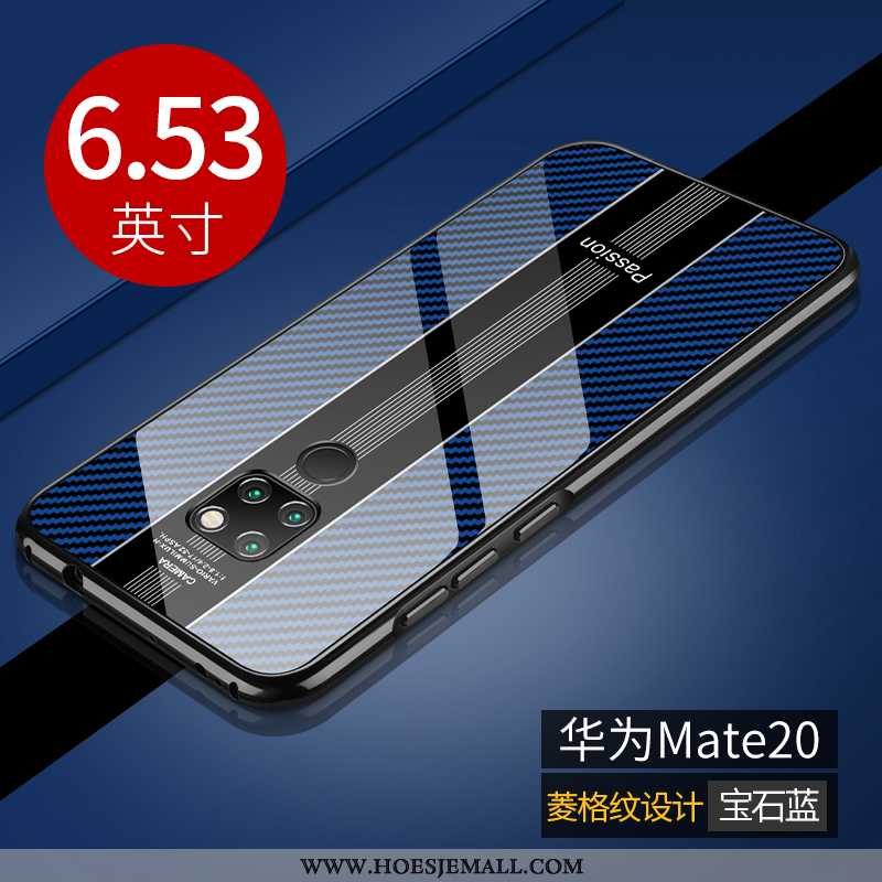 Hoes Huawei Mate 20 Dun Metaal Hoesje Bescherming Rood Glas