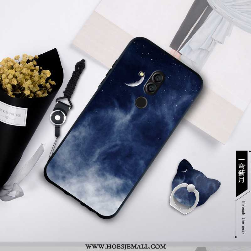 Hoesje Huawei Mate 20 Lite Persoonlijk Zacht Mobiele Telefoon Eenvoudige Hoes Blauw Blauwe