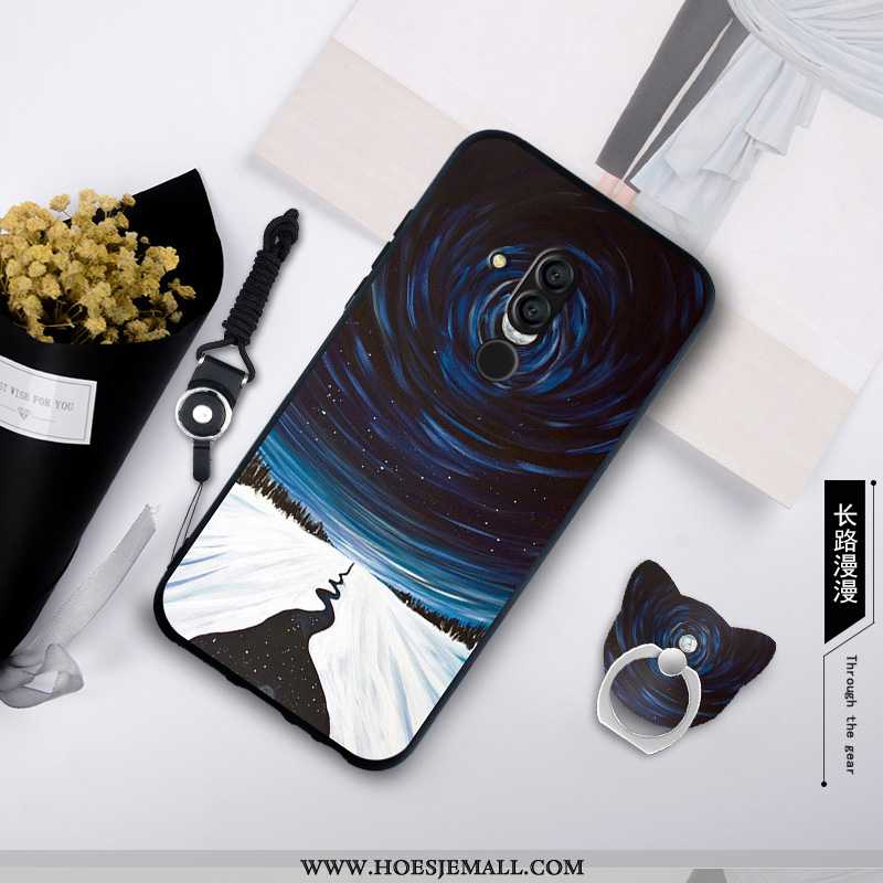 Hoesje Huawei Mate 20 Lite Persoonlijk Zacht Mobiele Telefoon Eenvoudige Hoes Blauw Blauwe