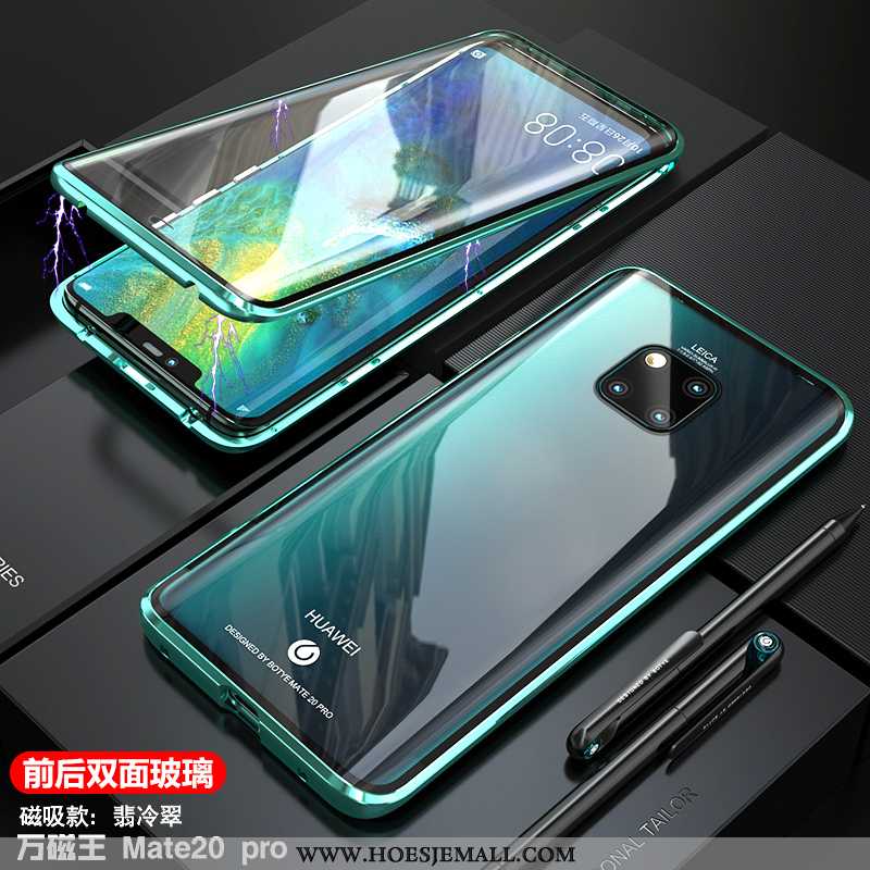 Hoes Huawei Mate 20 Pro Bescherming Glas Anti-fall Omkeerbaar All Inclusive Magnetisch Hemming Zwart