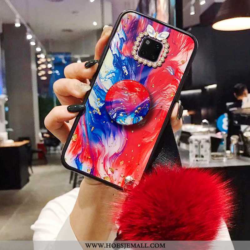 Hoesje Huawei Mate 20 Pro Met Strass Hanger Hoes Bescherming Rood Anti-fall