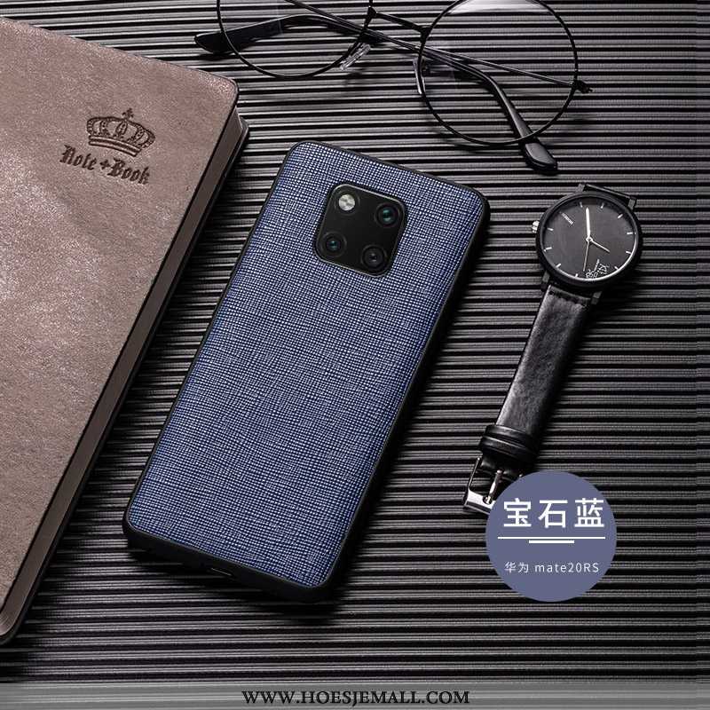 Hoes Huawei Mate 20 Rs Leren Hoesje Echt Leer Dun Mobiele Telefoon Kwaliteit Leer Zacht Zwarte