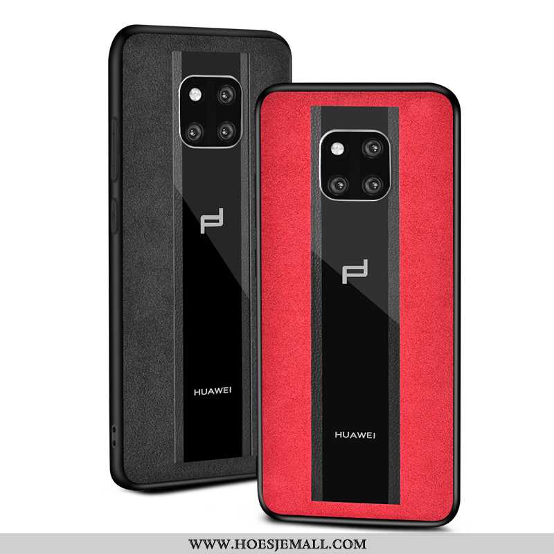 Hoesje Huawei Mate 20 Rs Bescherming Glas Rood Mobiele Telefoon Hoes Anti-fall Suede