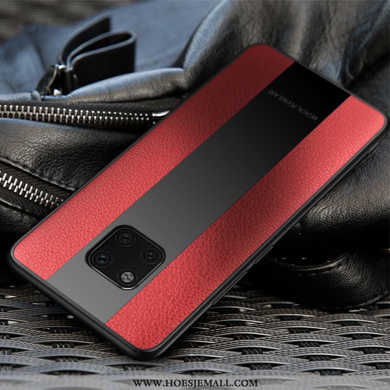 Hoes Huawei Mate 20 Rs Leer Patroon Trend Hoesje Rood Persoonlijk Anti-fall