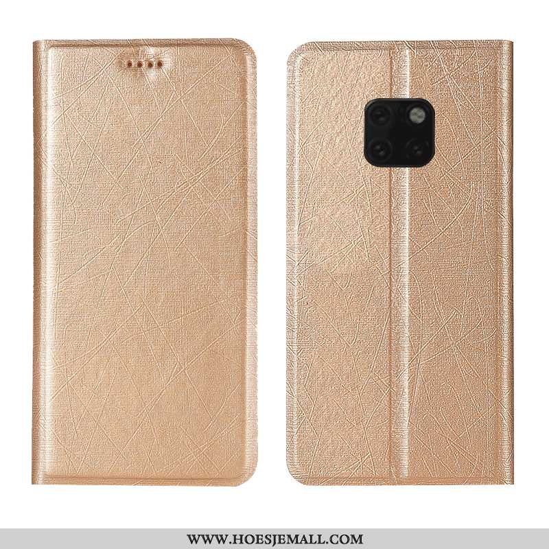 Hoes Huawei Mate 20 Rs Patroon Leren Hoesje Mobiele Telefoon Goud Zijde Gouden