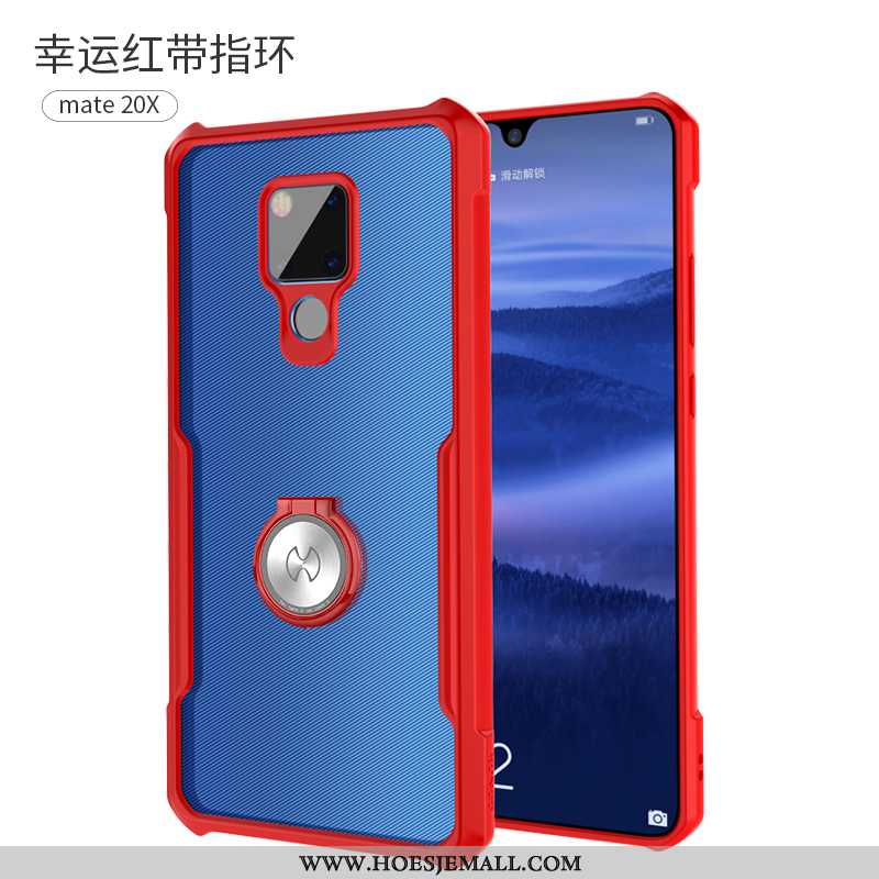 Hoesje Huawei Mate 20 X Bescherming Doorzichtig Siliconen Dun Super Scheppend Rood