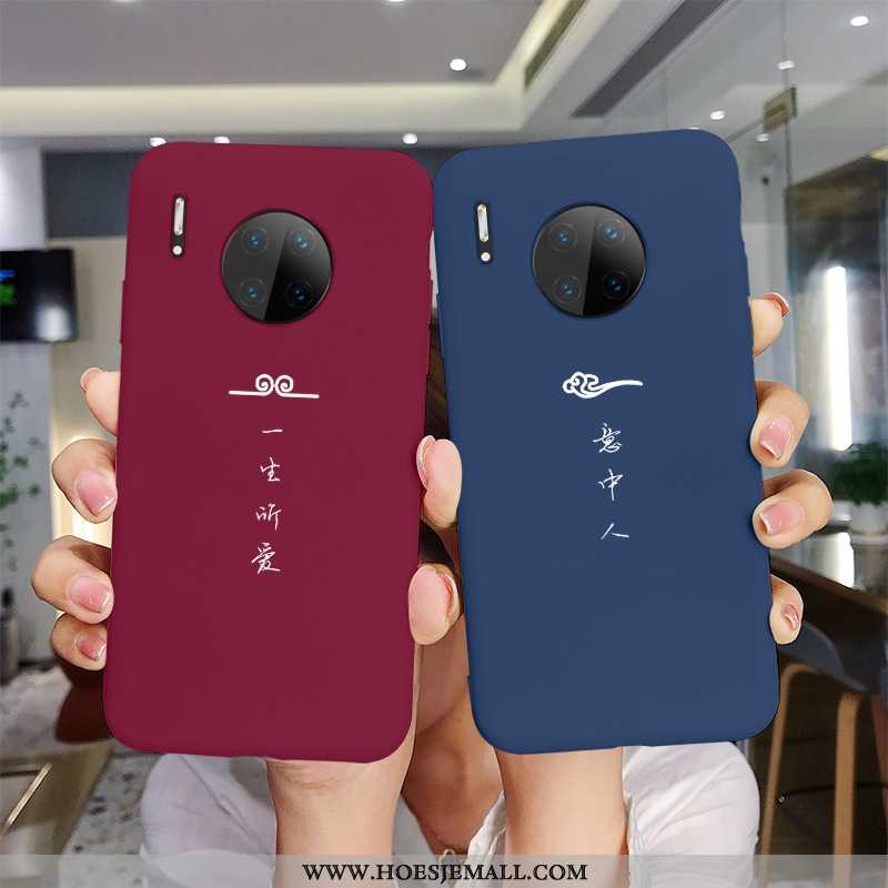 Hoes Huawei Mate 30 Scheppend Siliconen Anti-fall Eenvoudige Bescherming All Inclusive Lovers Rood