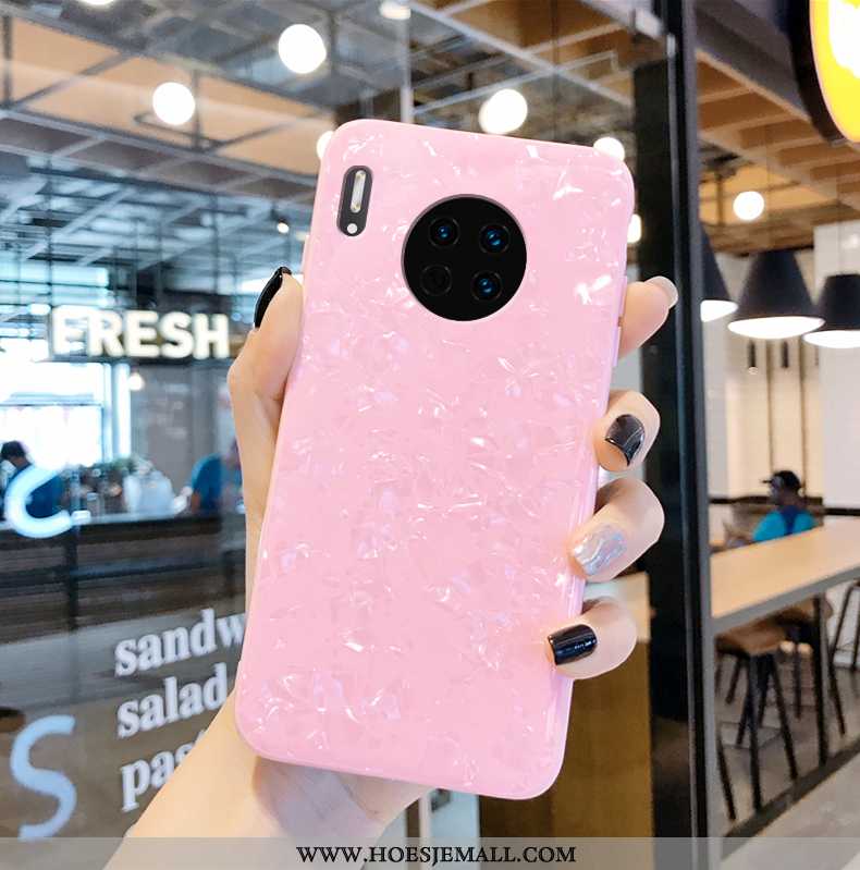 Hoesje Huawei Mate 30 Patroon Mooie Mobiele Telefoon Schelp Wit Roze