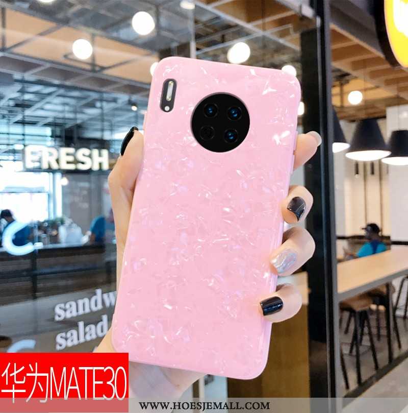 Hoesje Huawei Mate 30 Patroon Mooie Mobiele Telefoon Schelp Wit Roze