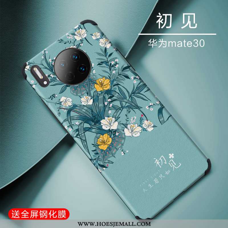 Hoesje Huawei Mate 30 Zacht Siliconen Bescherming Trend Persoonlijk Dun Blauwe