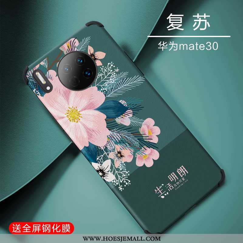 Hoesje Huawei Mate 30 Zacht Siliconen Bescherming Trend Persoonlijk Dun Blauwe