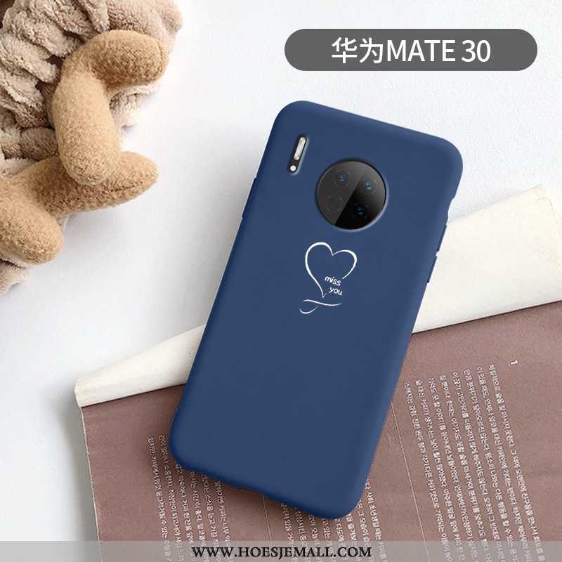 Hoesje Huawei Mate 30 Schrobben Scheppend Hoes Bescherming Blauw Mini Blauwe