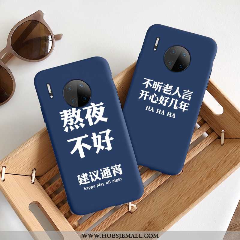 Hoes Huawei Mate 30 Scheppend Siliconen Hoesje Anti-fall Bescherming Mobiele Telefoon Blauwe