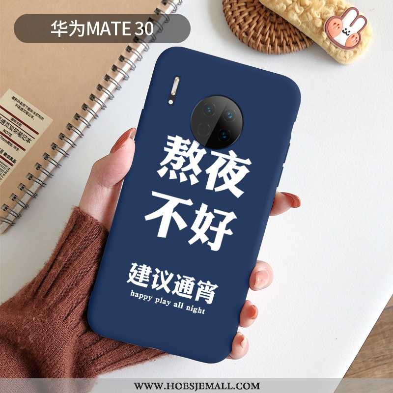 Hoes Huawei Mate 30 Scheppend Siliconen Hoesje Anti-fall Bescherming Mobiele Telefoon Blauwe