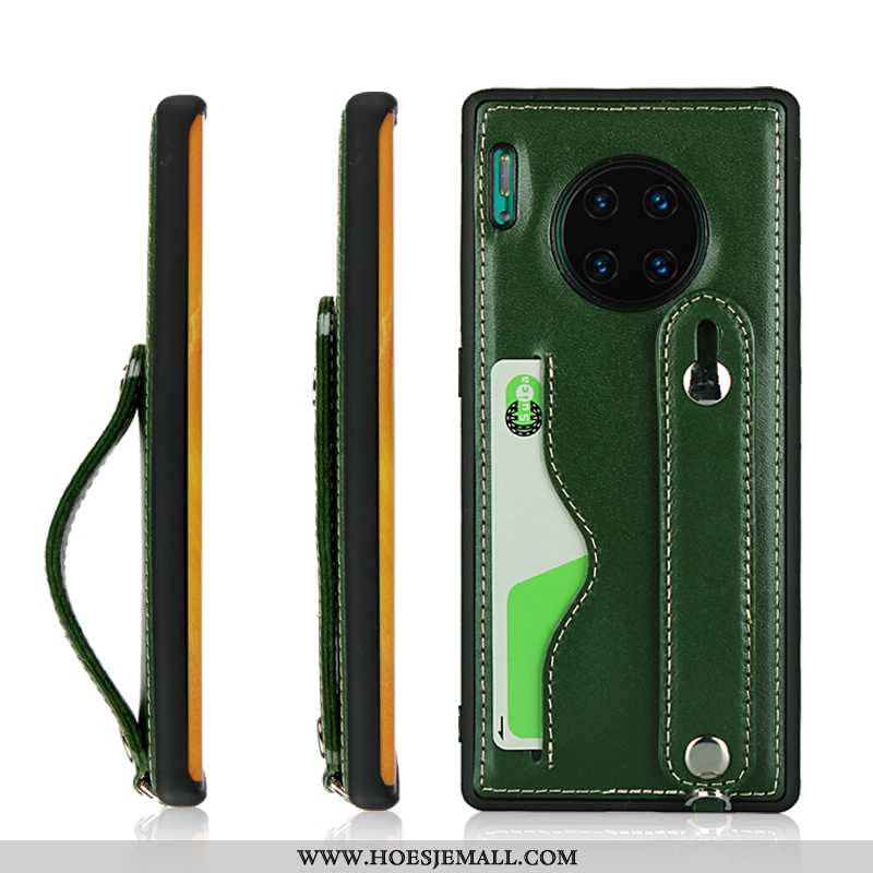 Hoesje Huawei Mate 30 Hanger Echt Leer Anti-fall Ondersteuning Nieuw Mobiele Telefoon Groen