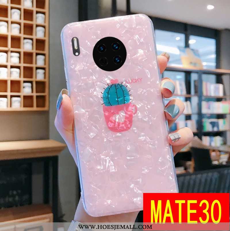 Hoes Huawei Mate 30 Siliconen Bescherming Scheppend Doorzichtig Mobiele Telefoon Zacht Net Red Roze