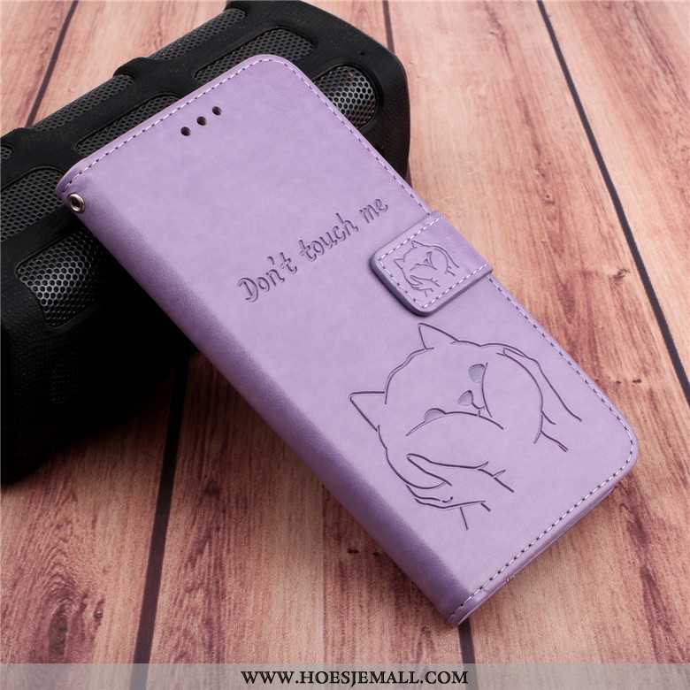 Hoes Huawei Mate 30 Leren Hoesje Zacht Folio Purper Bescherming Mobiele Telefoon