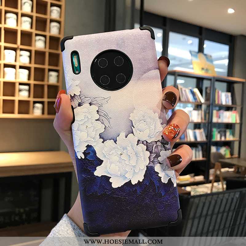 Hoesje Huawei Mate 30 Bescherming Patroon Mobiele Telefoon Trend Zacht Blauw All Inclusive Blauwe