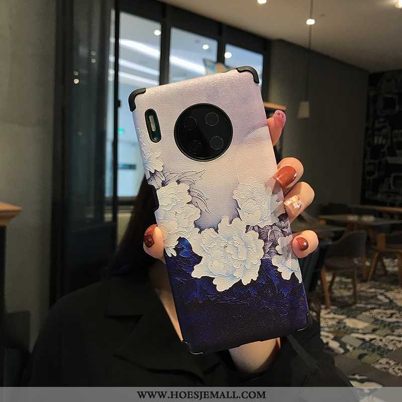 Hoesje Huawei Mate 30 Bescherming Patroon Mobiele Telefoon Trend Zacht Blauw All Inclusive Blauwe