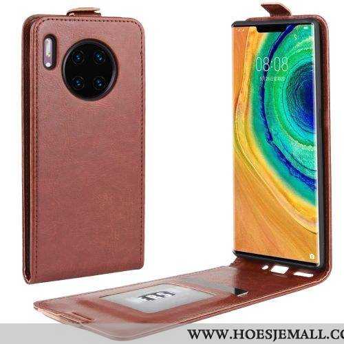 Hoesje Huawei Mate 30 Bescherming Leren Clamshell Verticaal Mobiele Telefoon Bruin Bruine