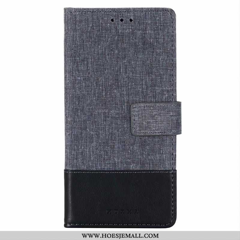 Hoesje Huawei Mate 30 Bescherming Leren Zwart Scheppend Canvas Mobiele Telefoon Zwarte