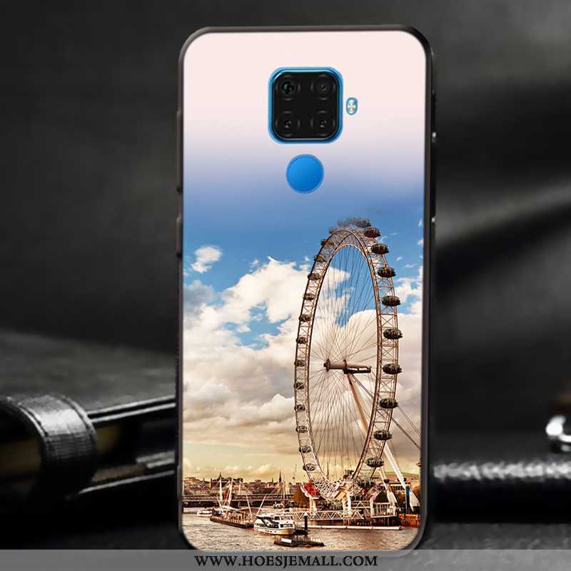 Hoesje Huawei Mate 30 Lite Schrobben Spotprent Lovers Mobiele Telefoon Wit Zacht Witte