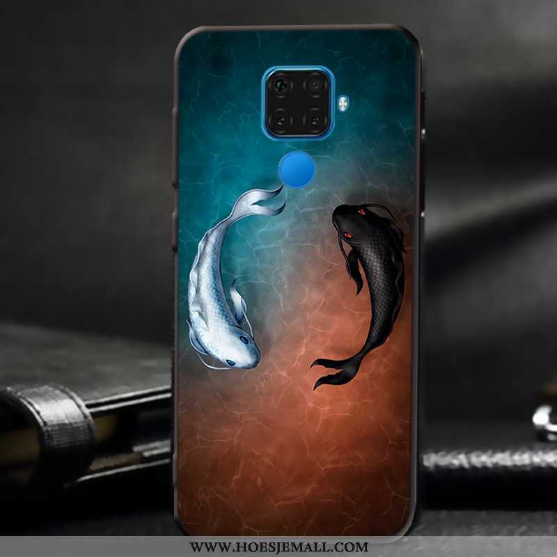 Hoesje Huawei Mate 30 Lite Schrobben Spotprent Lovers Mobiele Telefoon Wit Zacht Witte